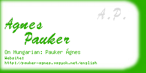 agnes pauker business card